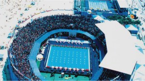 Fantástica Piscina do Mundial de Copacabana com capacidade para 70 mil pessoas