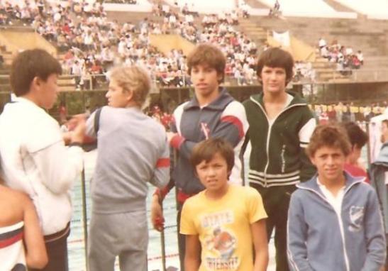 Descontração na última etapa. De costas: Rogério Yoshimoto e Alexandre Francisco. De frente: Dado Borell, eu, Ivan Ziolkowski e meu anfitrião do Esperia (alguém o conhece?)