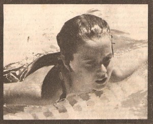 Glaucia Lunkmoss, finalista nas provas de costas