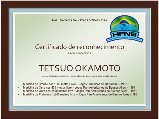 Certificado Tetsuo Okamoto