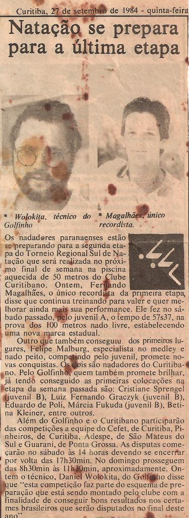 Recorte do extinto jornal Correio de Notícias.