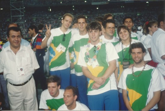 em pé: Xuxa, Saboia, Cheiroso, presidente CBDU, Luiza Parente. Agachados: Cassiano, Hermeto e eu.