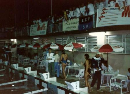 Laércio Silva do Clube do Remo na raia 2, eu na 3 com a turma do Pinheiros ali em cima, Edson Silva do GNU na 4 e Emanuel Nascimento na 5.